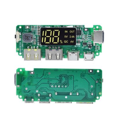 Dual USB 5V 2.4A Micro/Type-C LED USB Mobile Power Bank 18650 Oplaadmodule Lithiumbattery Charger Board Circuit Protection