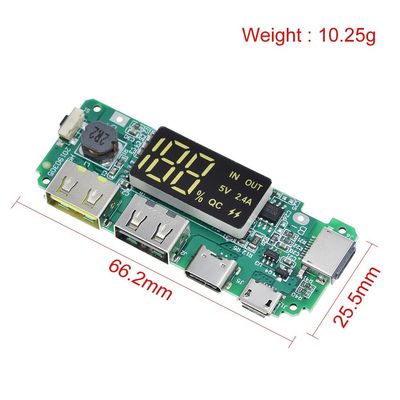 Dual USB 5V 2.4A Micro/Type-C LED USB Mobile Power Bank 18650 Oplaadmodule Lithiumbattery Charger Board Circuit Protection