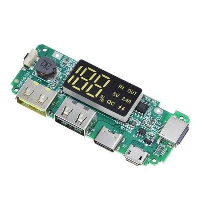 Dual USB 5V 2.4A Micro/Type-C LED USB Mobile Power Bank 18650 Oplaadmodule Lithiumbattery Charger Board Circuit Protection