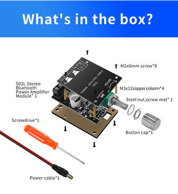 ZK-502L Mini voor Bluetooth 5.0 DC 5-24V 50Wx2 Stereo Power Amplifier Draadloos Audio Digital Board voor Bluetooth Amplifier Spe