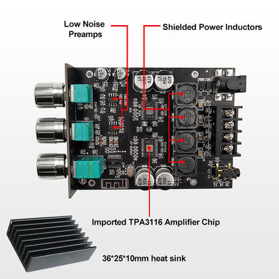 ZK-1002T HIFI 2.0 Channel 5.0BT 100Wx2 Versterker Board Stereo Subwoofer Speaker Module met AUX Communicatie