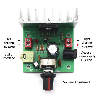 CA-7377 2.0 Kanaals Digitale Audio Versterker Module DC12V 2*35W TDA7377 AMP Chip Versterker Board