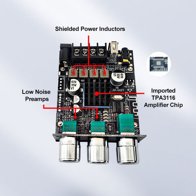 TPA3116D2 Subwoofer Audio Amplifier Module ZK-502T 2-Channel Audio Stereo Board met 2*50W Bass AMP en AUX Communicatie