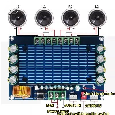 XH-M180 4x50W Auto luidsprekerversterker Module 4 Channel ACC DIY High-end Auto AMP DC12V Digitale Versterker Audioboard TDA7850