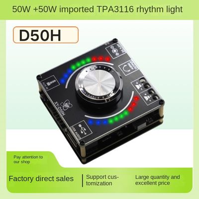 TPA3116 Module 50W*2 Stereo HIFI Volume Spectrum Power Amplifier Board Met Muziek Ritmelamp Privévorm