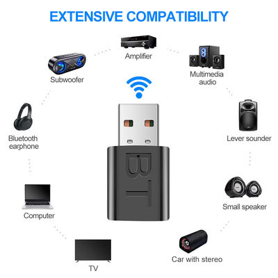 Bluetooth 5.0 Audio Adapter met 10m transmissiebereik en Dual Mode voor draadloze audio streaming
