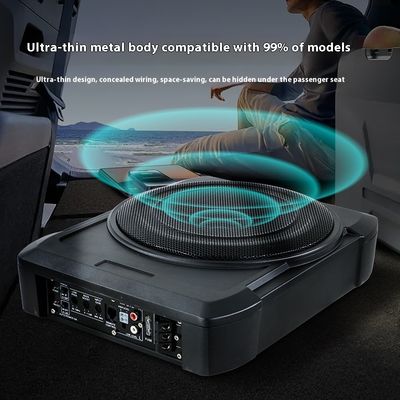 Nieuwe 8-inch ultradunne autosubwooferversterker actief high-power audiosysteem gemodificeerde kanon 12V 600W subwoofer auto audiosysteem