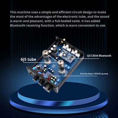 Audiophile HIFI Buizen Voorversterker 6J5 QCC3034 voor BT 5.1 Draadloze Thuisversterker met Bas- en Treble-regeling Voorversterker