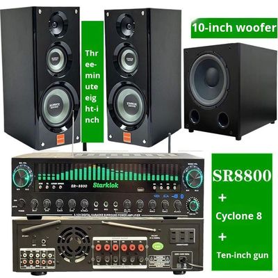 Pak:Cyclone No. 8 geschilderde drie-weg huisversterker luidspreker set met SR8800 versterker en 10-inch subwoofer