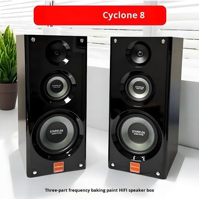 Pak:Cyclone No. 8 geschilderde drie-weg huisversterker luidspreker set met SR8800 versterker en 10-inch subwoofer