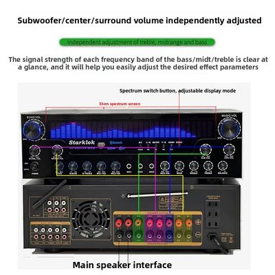 AV-8000SW Premium Edition 2200W Professionele Ultra-High Power 7.1 Kanaals Home Theater Receiver Versterker Exclusieve BT Draadloos