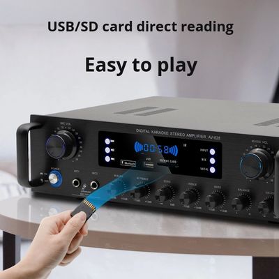 AV-628 Professionele 2.1 Kanaals 600W Home Coaxiale Subwoofer Versterker Hoogvermogen Model BT Glasvezel Ontvanger Grensoverschrijdend