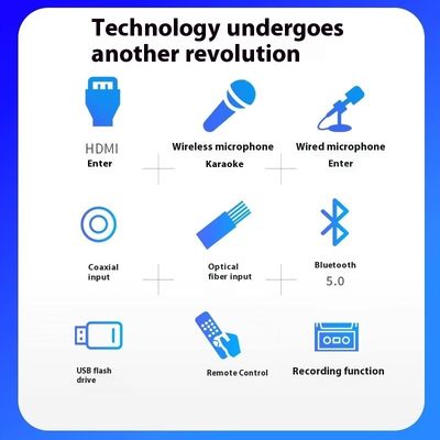 2.0 Kanaals Hoogvermogen 100W Draadloze Karaoke Versterker BT Verliesvrije Decodering HDML ARC Optische Vezel Coaxiale Elektronica Voorraad