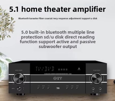5.1CH 4200W High-Power Pro Audio Versterker met Anti-Feedback, BT Wireless, voor Home Karaoke Stage Performance KTV Meeting