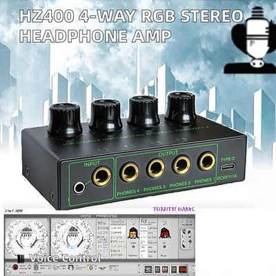 4-weg RGB Monitor Hoofdtelefoonversterker Stereo Audio Geluidskaart & Mixer Audio Hoofdtelefoonverdeler