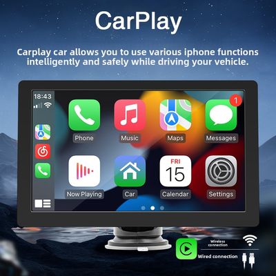 Creatall 9-inch draagbare high-definition MP5-speler met groot scherm, bedrade/draadloze Carplay voor Bluetooth-dashboard, 1 jaar