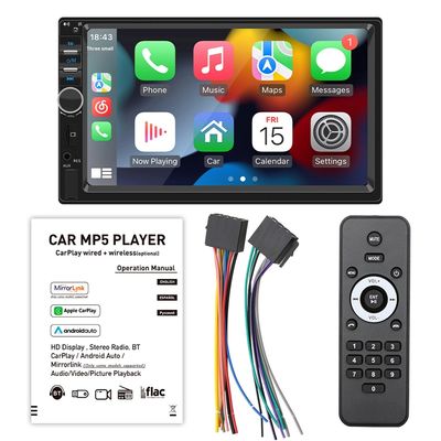 Creatall 7-inch HD Groot Scherm Autoradio Centrale Bediening MP5 BT Speler met CarPlay USB Ondersteuning WAV MP3 APE AAC FLAC Draagbaar