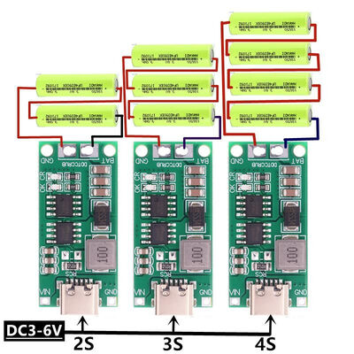 Multi-Cell Type-C 8.4V 12.6V 16.8V Step-Up Boost LiPo Polymer Li-Ion Charger for 7.4V 11.1V 14.8V 18650 Lithium Power Supplies