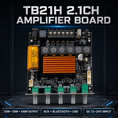 CA-TB21H 2.1 kanaal TPA3116 Bluetooth Versterker Board 50W+50W+100W Audio Versterker Module met APP Control