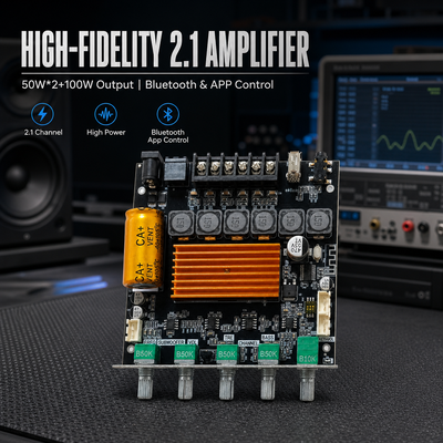 CA-TB21H 2.1 kanaal TPA3116 Bluetooth Versterker Board 50W+50W+100W Audio Versterker Module met APP Control