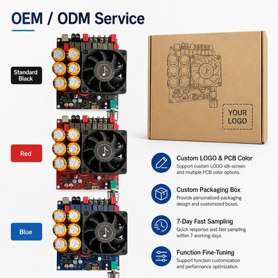 600W+600W Dual TPA3255 Versterker Board Fan Cooling Class D Stereo Versterker Board DC18-50V