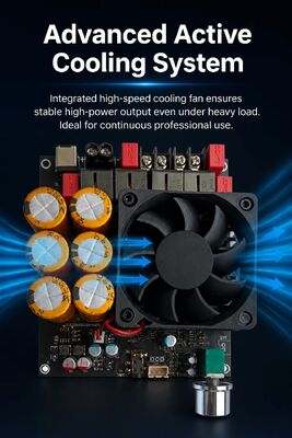 600W+600W Dual TPA3255 Versterker Board Fan Cooling Class D Stereo Versterker Board DC18-50V