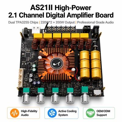 2.1 Kanaals Dual TPA3255 Bluetooth 5.1 Versterker Board Audio Versterker Module 220W+220W+350W