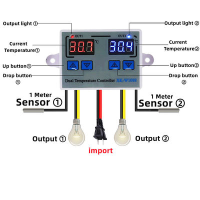Dubbele LEIDEN Digitaal Thermometercontrolemechanisme Electric Heating 220V
