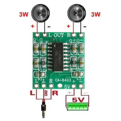 Ultra Kleine 20x19mm Audio Versterker Module met 2x3W Uitgang en 5V DC Power Klasse D Digitale Versterker Board