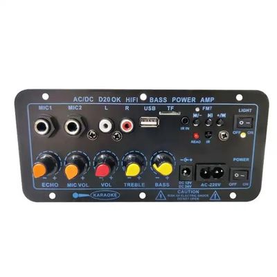 D20 200W BT 5.0 Versterker Board Car Stereo Versterker met dubbele microfoon en subwoofer ondersteuning