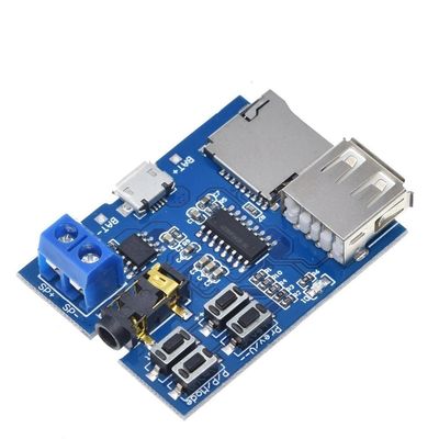 MP3 Decoder Board Audio Versterker Module met 3.7 ~ 5.5V Vermogensbereik TF-kaart en U Disk Afspeelmodus 2W Mono Versterker