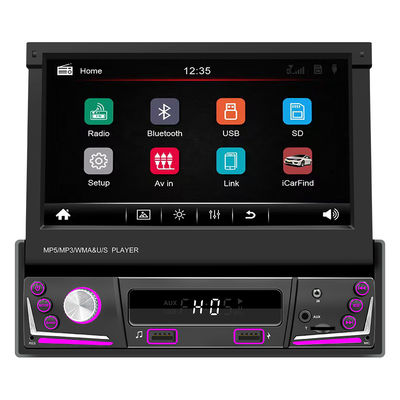 7-Inch Telescopische 1 Din Scherm Auto voor MP5/MP3 Speler Smart voor BT Draadloos Universeel Kaart-Invoegbaar Radio Carplay Android Auto